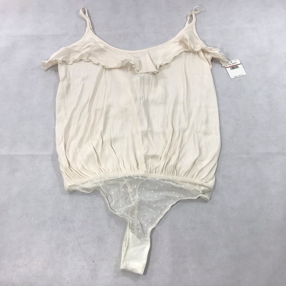 Free People Not Tired Thong Bodysuit Ivory NWT XS - Picture 3 of 8